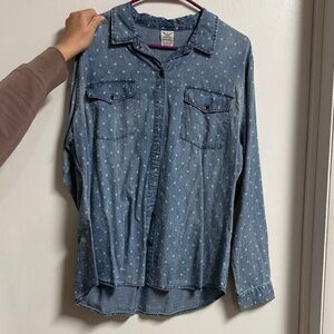 Faded Glory Blue Denim Blouse